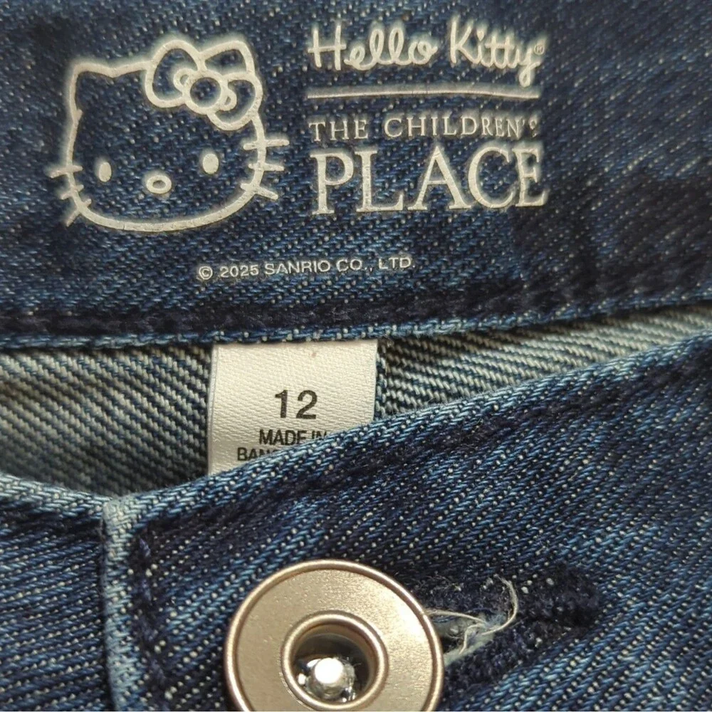 The Children's Place Hello Kitty Girls Size 12 Blue Dark Wash Straight Jeans